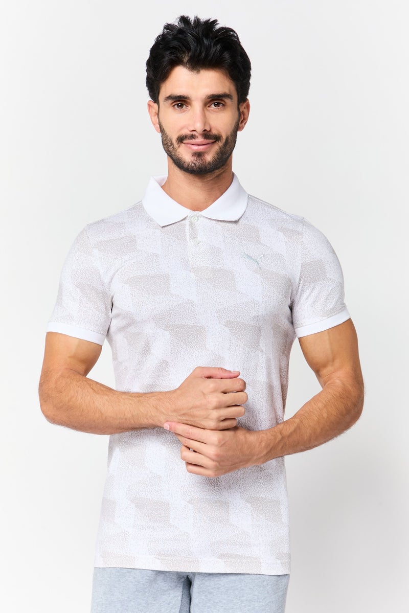 PUMA Men Sportswear Fit Short Sleeve Outdoor Polo Shirt, White - Image 1